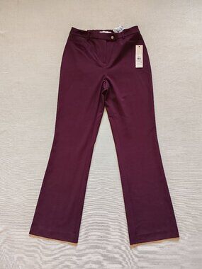 Calvin Klein Tapered Leg Dress Pants Size 6 Aubergine Purple Refined Stretch.